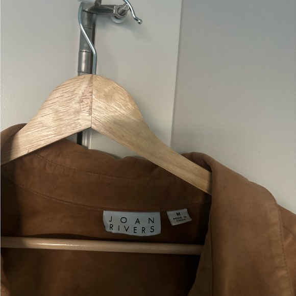 Joan Rivers Suede Button Down Shirt - Picture 3 of 3